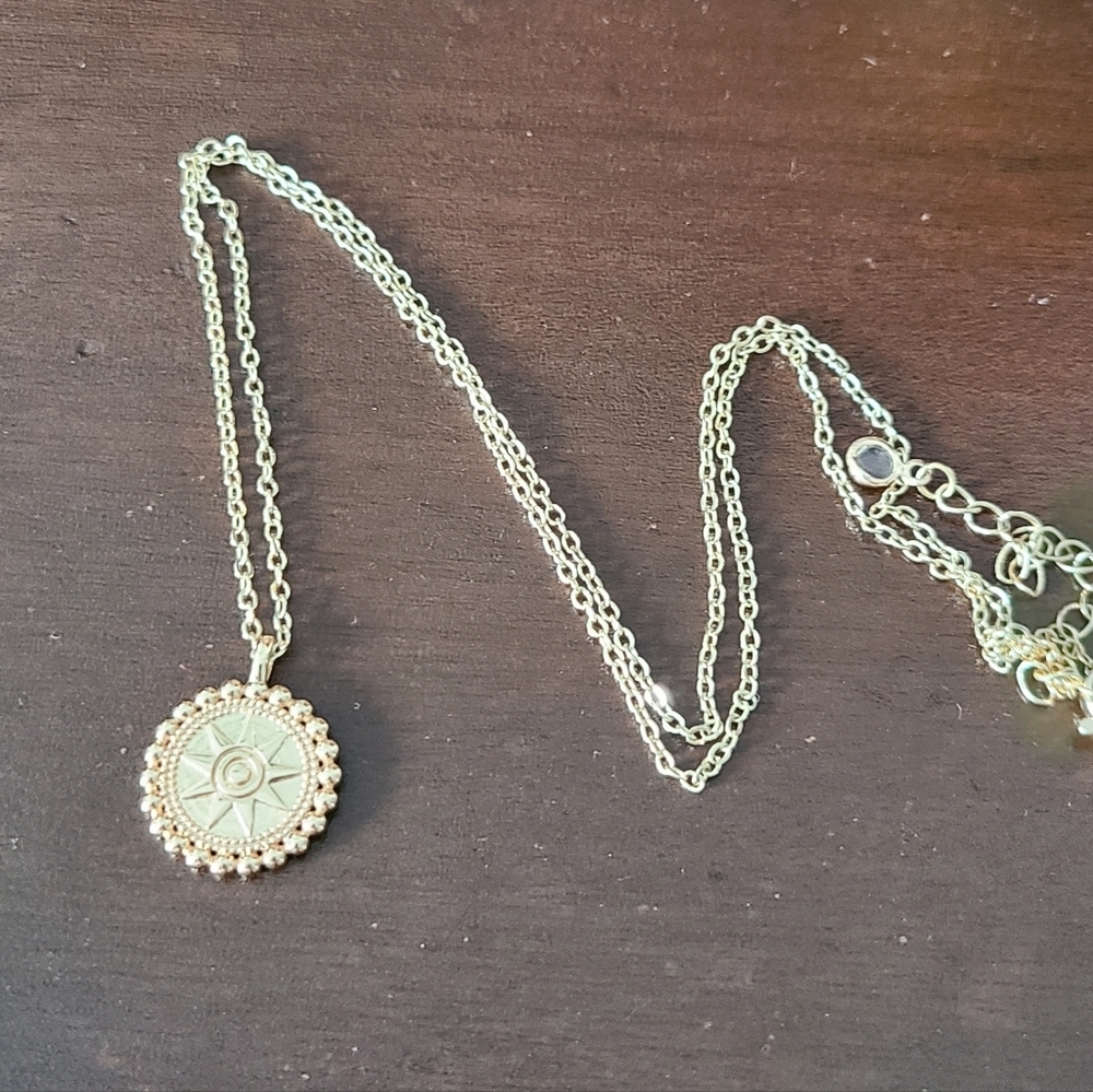 Gold Tone Boho Sun Necklace